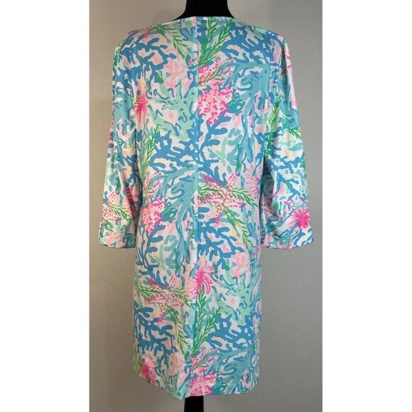 Lilly Pulitzer Bailee Multi Coral Bay 100% Cotton Dress Size Large (12/14) - Picture 6 of 13